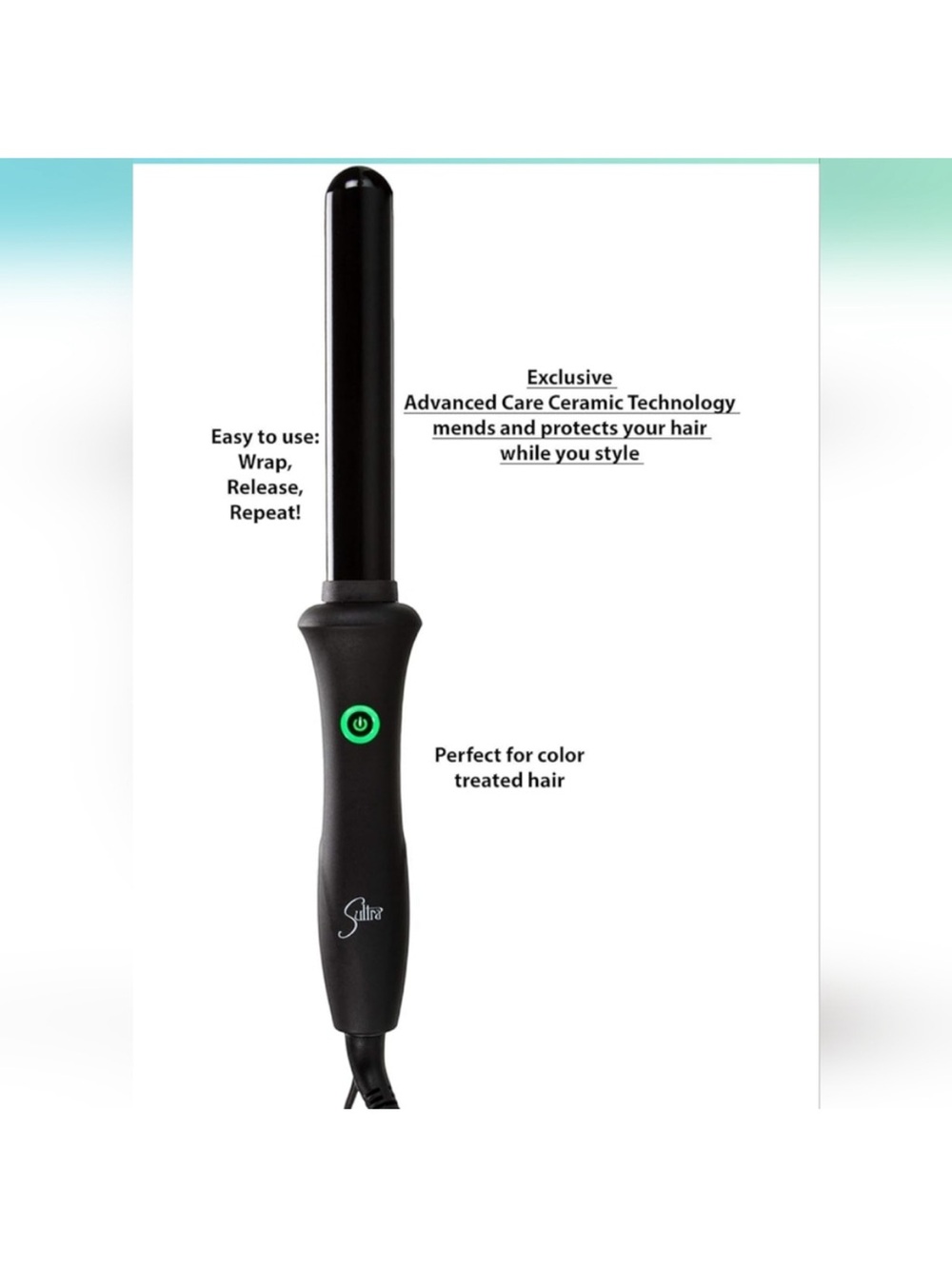 Sultra Bombshell ThermaCore Collection 1 inch Clipless Curling Wand Like New